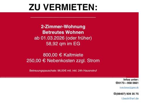 Foto - 2 Zimmer Wohnung Betreutes Wohnen ab 01.03.2026 oder früher