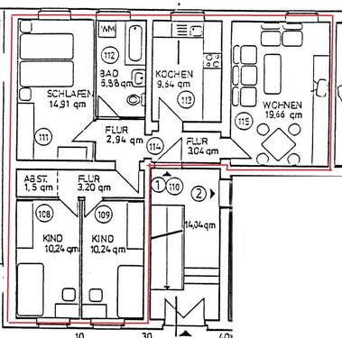Foto - 4 Zimmer Erdgeschoßwohnung in Staßfurt