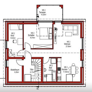 Foto - Neubau 3ZKDB 75qm, 1.OG, Erstbezug, Balkon, KFW40, Weeze