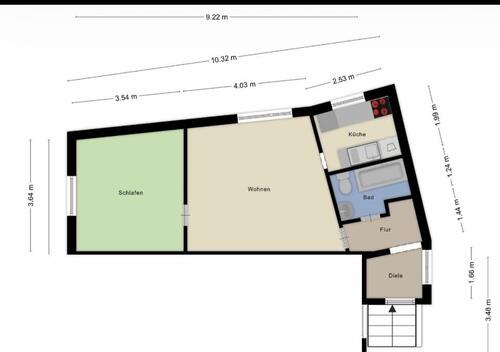 Foto - 50qm - 2 Zimmer, RS Süd, eigener Eingang & Garage