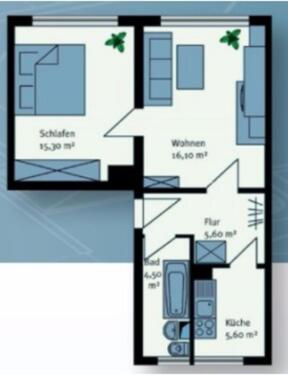 Foto - 2 Zimmer Etagenwohnung zur Miete in Leuna