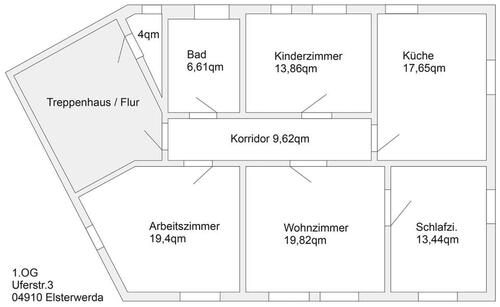 Foto - Etagenwohnung zur Miete in Elsterwerda