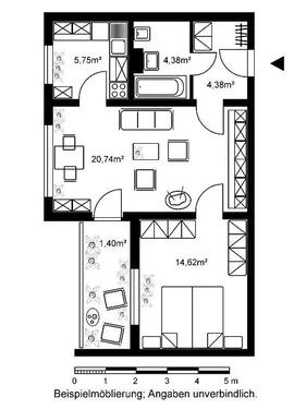 Foto - Helle 2-Zimmer-Seniorenwohnung ab 55, wartet auf Sie!