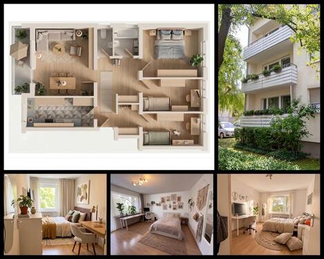 Foto - 4-Zimmer-Wohnung, 1 Stock mit Balkon