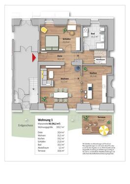 Foto - 5 Zimmer Maisonettenwohnung in Sickte