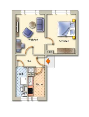 Foto - 2 Zimmer Etagenwohnung zur Miete in Freiberg