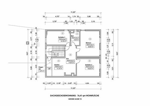 Foto - Dachgeschosswohnung - 840,00&nbsp;EUR Kaltmiete, ca.&nbsp; 72,00&nbsp;m&sup2;