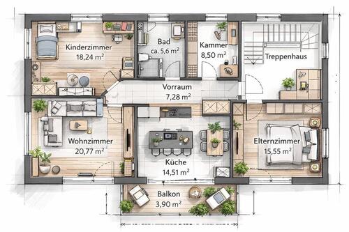 Foto - Schöne helle Wohnung 91,5 m2 mit Garten und Glasfaseranschluss