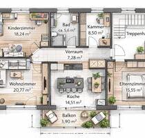 Schöne helle Wohnung 91,5 m2 mit Garten und Glasfaseranschluss - Moosthenning