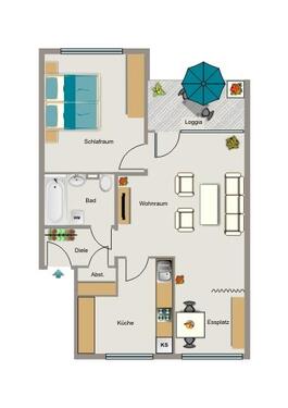 Foto - 2.5 Zimmer Etagenwohnung zur Miete in Duisburg