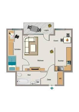 Foto - 2.5 Zimmer Etagenwohnung zur Miete in Duisburg