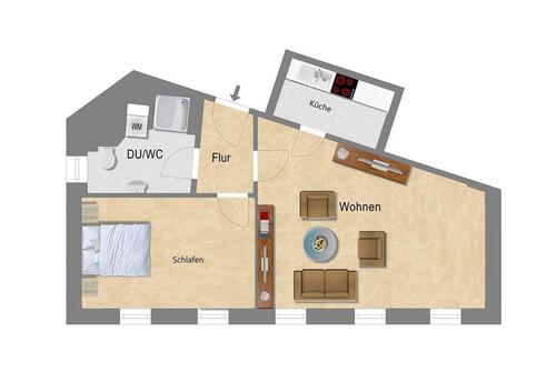 Foto - 2 Zimmer Etagenwohnung zur Miete in Dresden