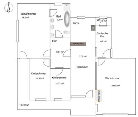 Foto - 5-Zimmer-Wohnung mit Terrasse und Garten in ruhiger Lage