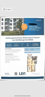 Foto - Mietwohnung Wolfsburg - 809,00&nbsp;EUR Kaltmiete, ca.&nbsp; 64,00&nbsp;m&sup2;