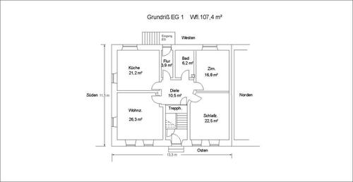 Foto - Wohnung zu vermieten, 3 Zi.,Küche Bad,Diele, Flur