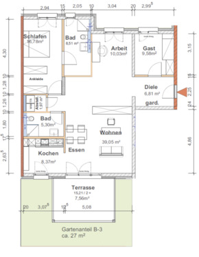 Foto - Moderne 4-Zimmer-EG-Wohnung (BJ 2020) mit Terrasse