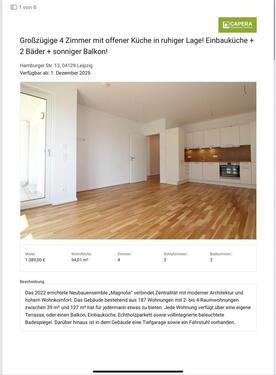 Foto - Großzügige 4-Zimmer-Wohnung mit Balkon, EBK & 2 Bädern