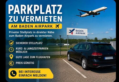 Foto - Parkplatz am Flughafen Baden Airpark zu vermieten ✈️