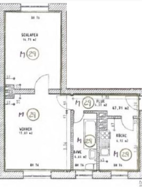 Foto - 2-Raum-Wohnung - 292,00 EUR Kaltmiete,