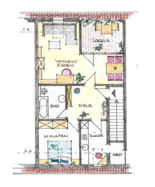 Foto - Schöne 60qm 2-Zimmer-Wohnung mit Dachterrasse in Böhme zu vermieten