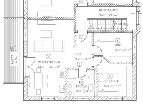 Foto - 3 Zimmer Etagenwohnung zur Miete in Oberbergkirchen