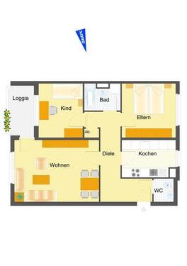 Foto - 3 Zimmer Etagenwohnung zur Miete in Wolfsburg