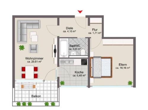 Foto - 2 Zimmer Etagenwohnung zur Miete in Augsburg