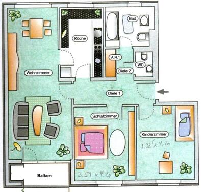 Foto - 3 Zimmer Etagenwohnung zur Miete in Dortmund