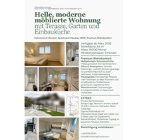 Ebersberg Zentrum: Helle, moderne Wohnung mit Terasse, mobliert