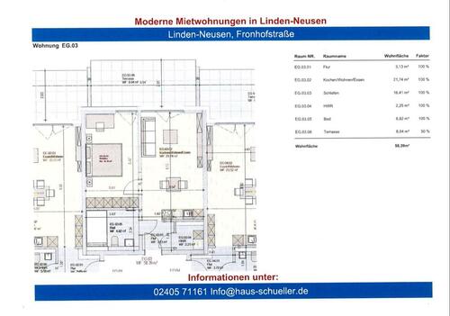 Foto - Neubau In Würselen, helle 2-Zimmer Wohnung, mit EBK & Terrasse