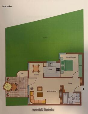 Foto - Helle 2,5-Zi.-Wohnung Maichingen mit EBK Terrasse & Gartenanteil