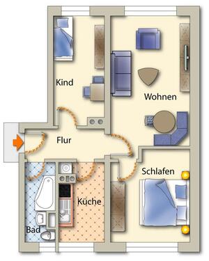 Foto - 3 Zimmer Etagenwohnung zur Miete in Freiberg