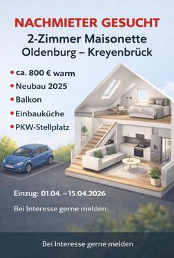 Foto - Moderne 2-Zimmer Maisonette mit Balkon & Stellplatz Oldenburg