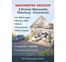 Moderne 2-Zimmer Maisonette mit Balkon & Stellplatz Oldenburg