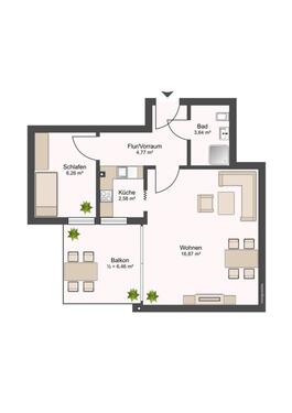 Foto - Erdgeschosswohnung mit Balkon, zentrale Lage, mit PKW-Stellplatz