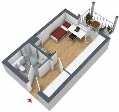 Foto - 1 Zimmer Etagenwohnung zur Miete in Hof