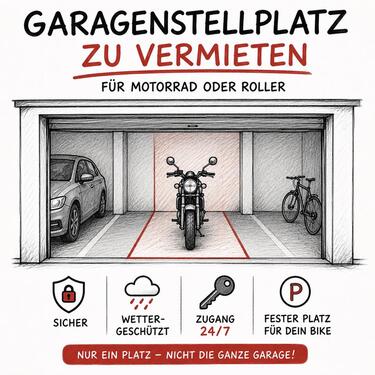 Foto - Überdachter abgeschlossener Motorradstellplatz