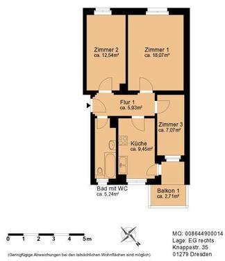 Foto - 3 Zimmer Erdgeschoßwohnung in Dresden