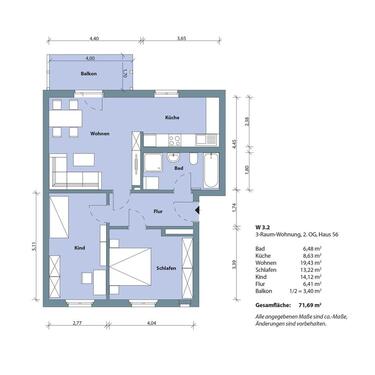 Foto - 3 Zimmer Etagenwohnung in Gera