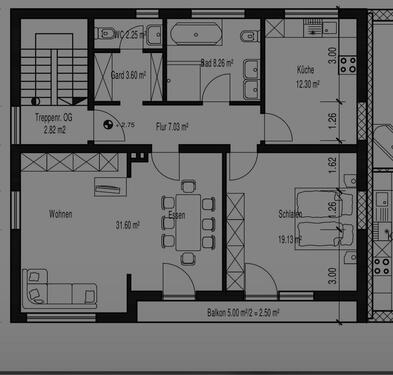 Foto - Mietwohnung in Kissing - 1.050,00&nbsp;EUR Kaltmiete, ca.&nbsp; 86,00&nbsp;m&sup2;