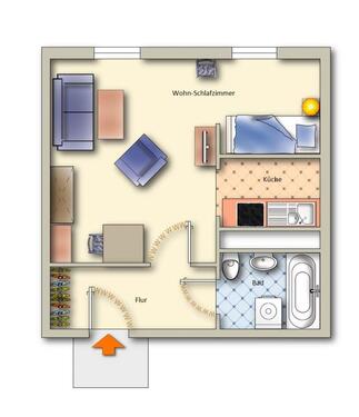 Foto - 1 Zimmer Etagenwohnung zur Miete in Freiberg