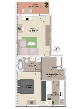 Foto - 2 Zimmer Etagenwohnung zum Kaufen in Nürnberg