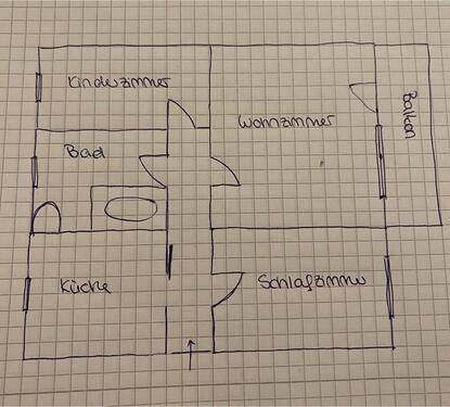 Foto - 3 Raum-Wohnung Hermsdorf - 390,00 EUR Kaltmiete, ca.  63,00 m²