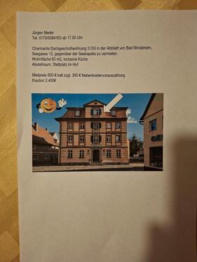 Foto - Schnuckelige Dachgeschoschosswohnung 3.OG ideal für junges Paar