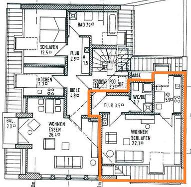 Foto - Dachgeschosswohnung 45m² ab 01.07.2026
