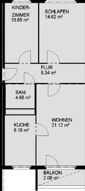 Foto - 3 Raumwohnung - 605,00&nbsp;EUR Kaltmiete, ca.&nbsp; 58,00&nbsp;m&sup2;
