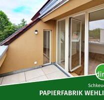 ERSTBEZUG sanierte Papierfabrik | DG-Whg. mit Südwest-Loggia, 2 Tageslicht-Bädern, AR, Keller u.v.m. - Schkeuditz