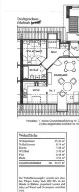 Foto - Helle 2-Zimmer-Dachgeschosswohnung mit Einbauküche