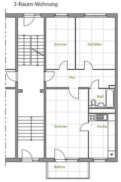 Foto - 3 Zimmer Erdgeschoßwohnung zur Miete in Leipzig