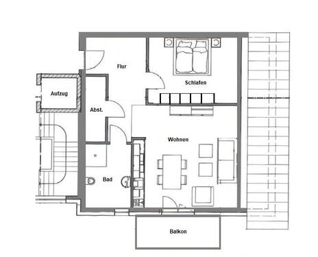 Foto - 2 Zimmer Dachgeschoßwohnung zur Miete in Osnabrück